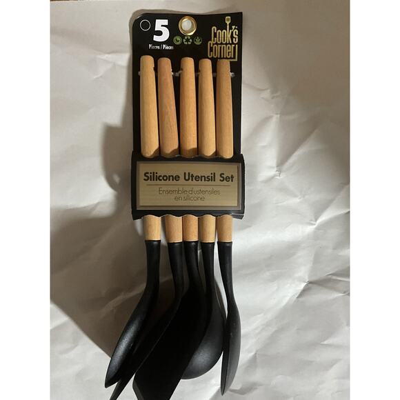 Kitchen Utensils Silicone Cooking Utensils, Nonstick With Natural Acacia Wood - Picture 13 of 13